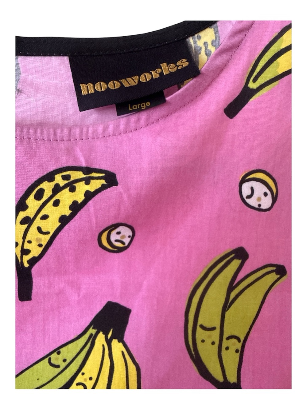 Nooworks Gentle Thrills Banana-Print Ruffle Sleeve L - Picture 2 of 3